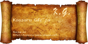 Koszoru Géza névjegykártya